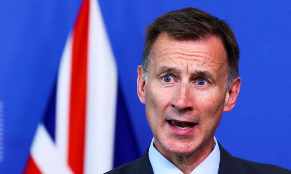 UK finance minister Hunt says inflation is on track to come down